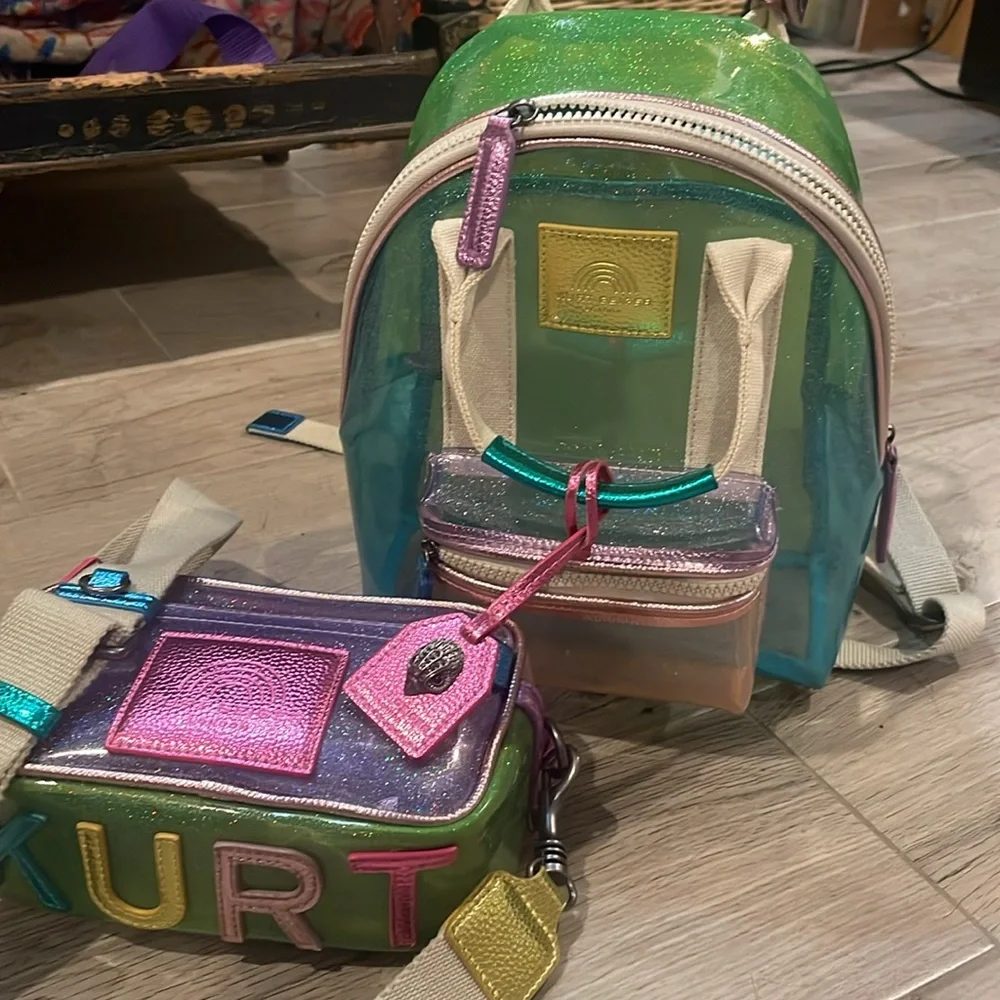2 set KURT GEIGER Transparent Backpack and Crossbody.. barely used, like new - Picture 3 of 12